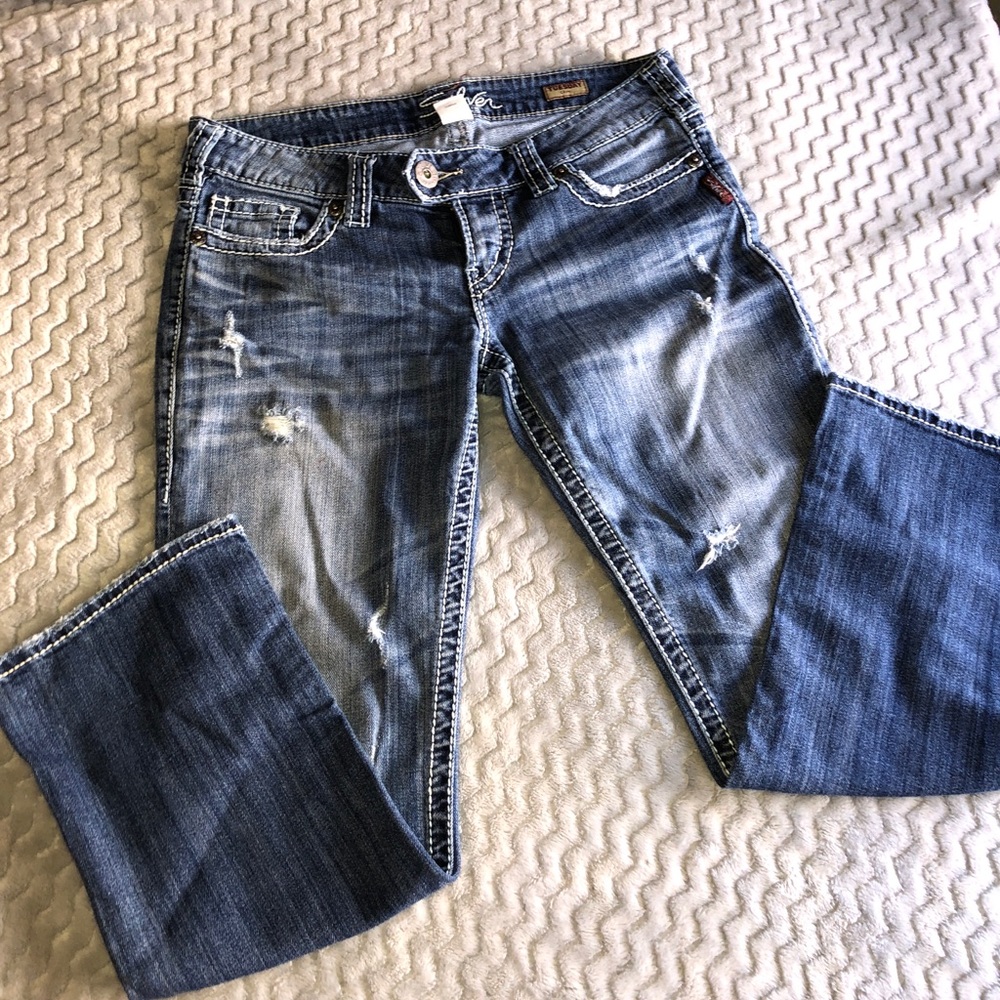 Silver Capri Jeans